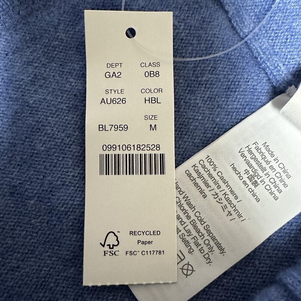J Crew 100% Cashmere High Rise Jogger Pants Womens M NWT Heather Blue Tie Waist - Picture 4 of 11